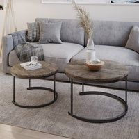 2-Piece Nesting Round Coffee Table Set Modern Farmhouse Style By Lavish ... intended for 2-Piece Nesting Round Coffee Table Set Modern Farmhouse Style By Lavish Home