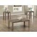 3 Piece Dark Taupe Reclaimed-Look Table Set From Monarch (7912P ... for 2-Piece Table Set, Taupe Reclaimed Wood, Black Metal