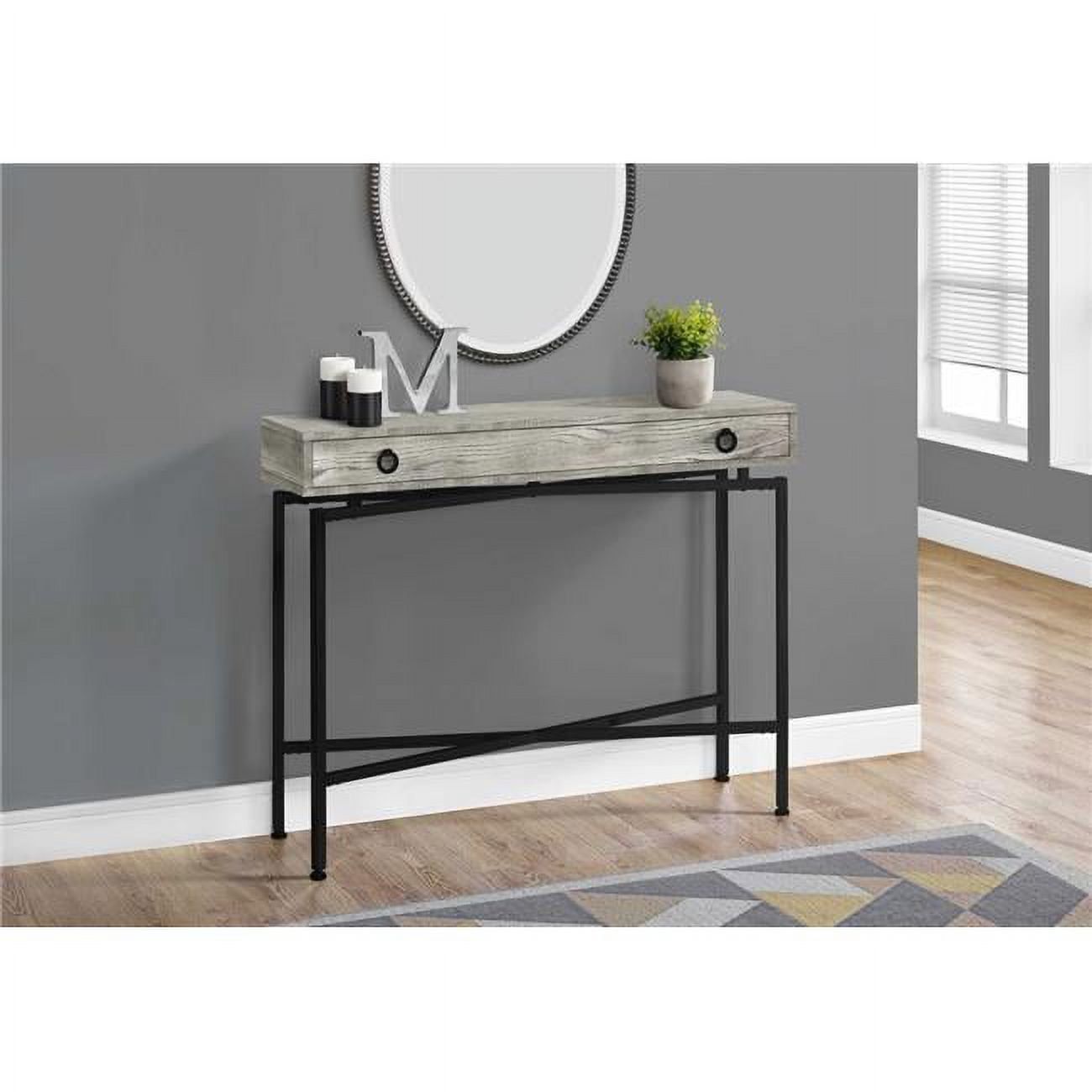 32.5" Grey Reclaimed Wood Particle Board Accent Table With Black Legs ... throughout Your Guide to the HomeRoots 32.5" Particle Board Accent Table With Black Legs