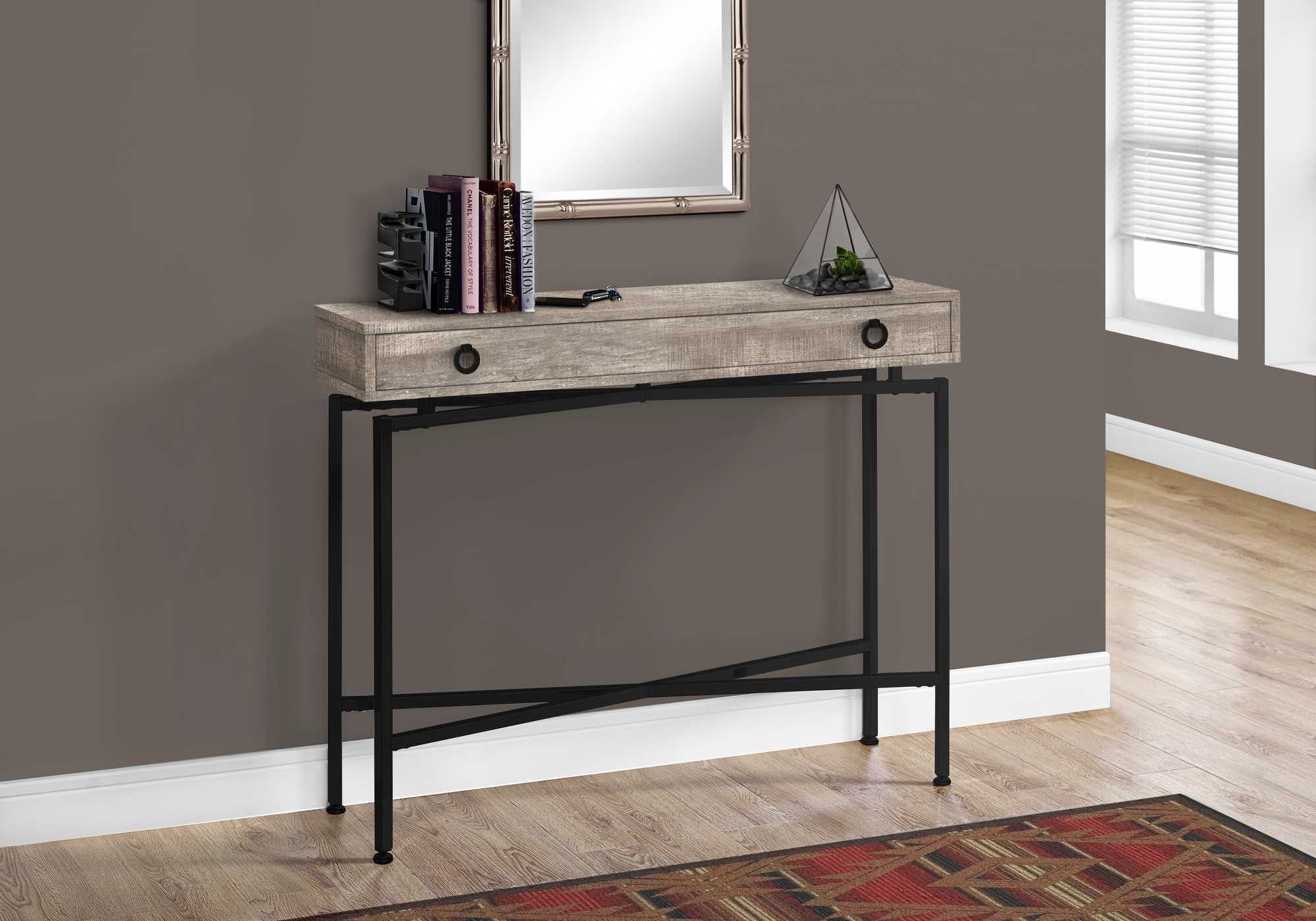 32.5" Taupe Reclaimed Wood Particle Board Accent Table With Black Legs - Walmart.com in Your Guide to the HomeRoots 32.5" Particle Board Accent Table With Black Legs