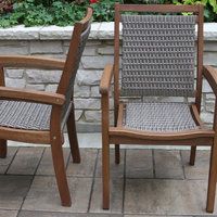 7-Piece Composite Top Dining Set With Stacking Driftwood Grey Chairs - Tropical - Outdoor Dining ... with 7-Piece Composite Top Dining Set With Stacking Driftwood Grey Chairs