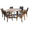 7-Piece Eucalyptus Dining Set With Stacking Armchairs And Built-In Lazy ... in Unlock Outdoor Entertaining Bliss With Your Eucalyptus Dining Set