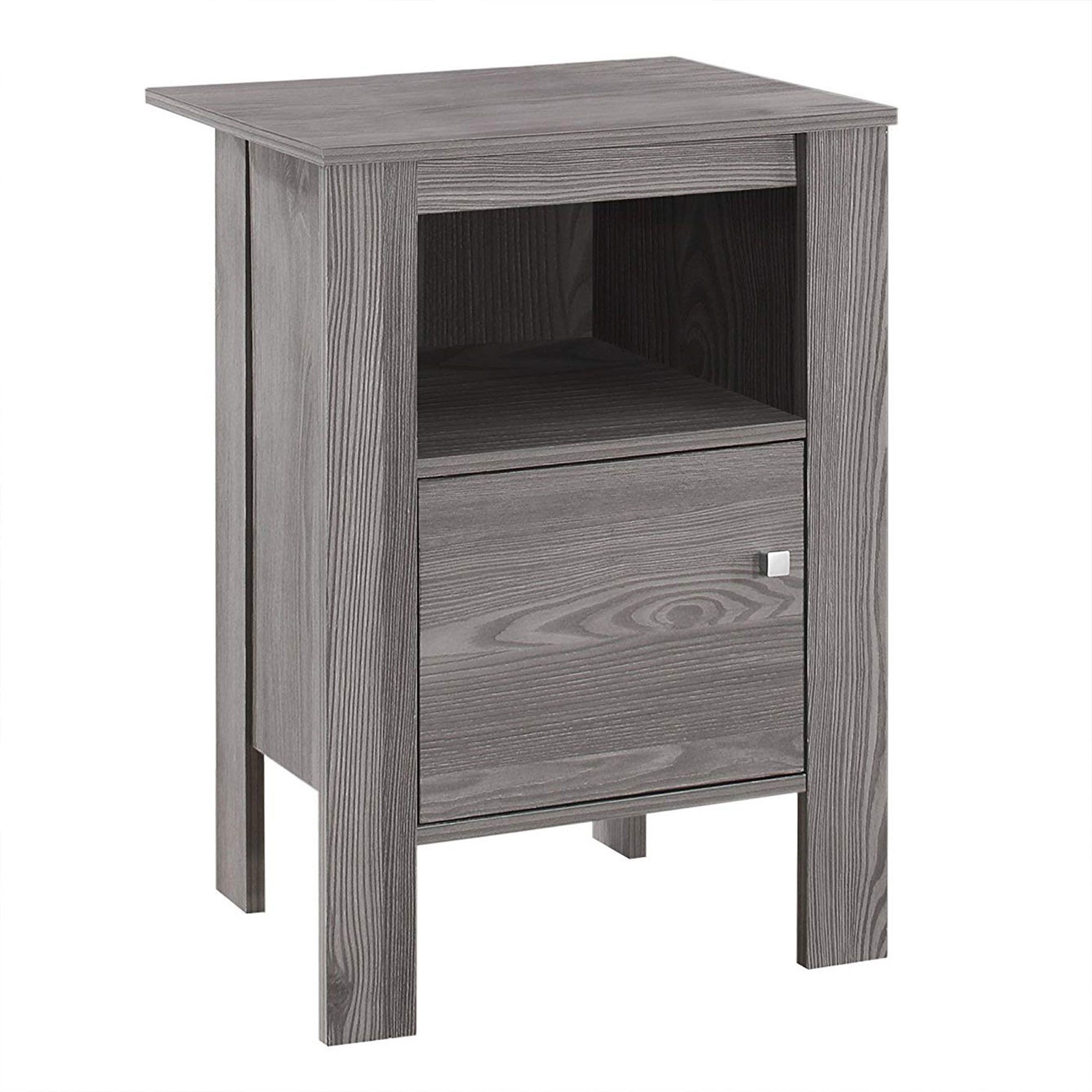 Accent Table Side End Nightstand Lamp Storage Bedroom Laminate Grey ... with regard to The Enduring Charm of Brown Accent Tables Elevating Your Home Decor