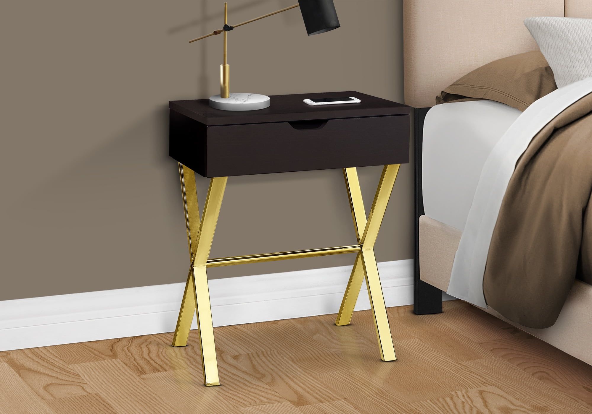 Accent Table, Side, End, Nightstand, Lamp, Storage Drawer, Living Room ... throughout The Enduring Charm of Brown Accent Tables Elevating Your Home Decor