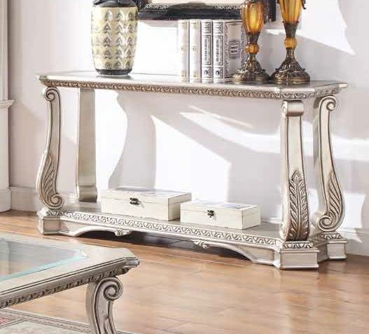 Acme 86933 Rosodrf Park Forsyth Northville Antique Silver Finish Wood ... throughout Exploring the Craftsmanship Behind Antiqued Silver Finish Console Tables