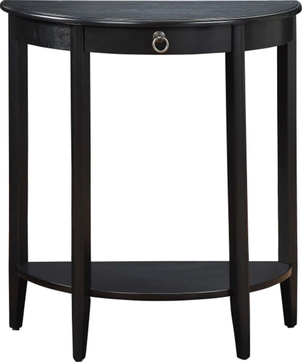 Acme Justino 26" Half-Moon Shape Console Table Black with Justino Ii Console Table - Black