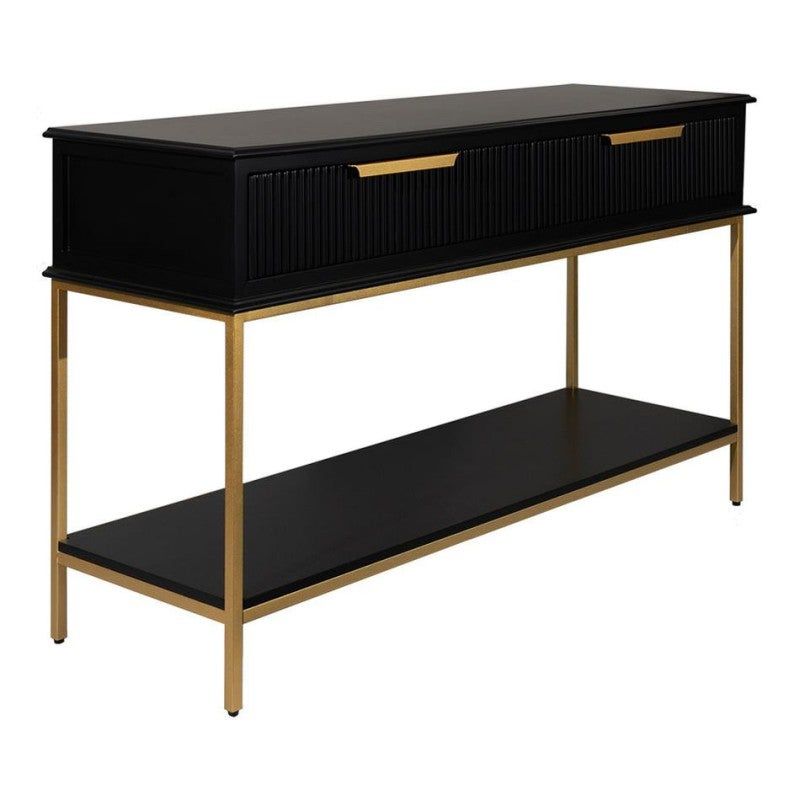 Aimee Console Table, 140Cm, Black / Gold intended for Designing with the Aina Black Collection Console Table Practical Tips and Inspiration