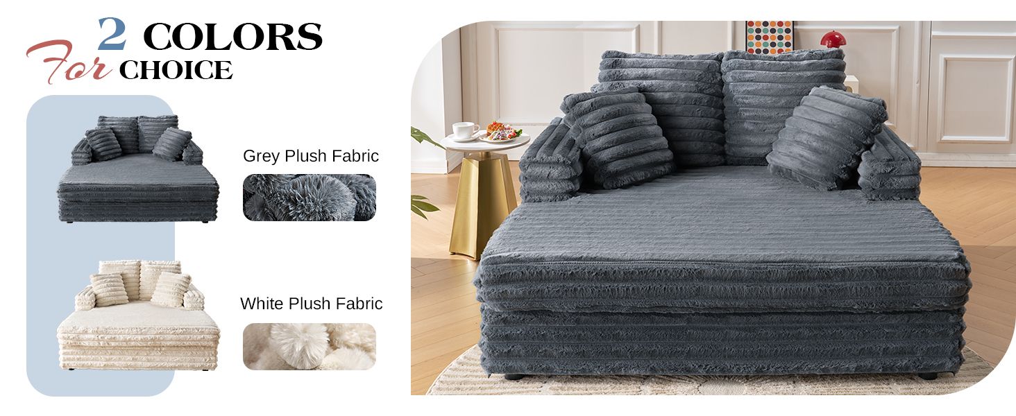 Amazon.com: Vanacc 53 Inch Chaise Lounge Indoor, Upholstered Sofa Bed ... regarding The Nuances of Compact Living The 53-Inch Channel Tufted Sofa Bed Explained