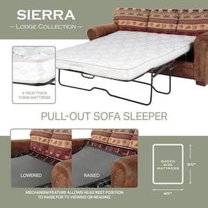 American Furniture Classics Wild Horses 88 In. Brown/Tan Microfiber 4 ... intended for American Furniture Classics Wild Horses 88&amp;quot; Microfiber Sleeper Sofa In Brown