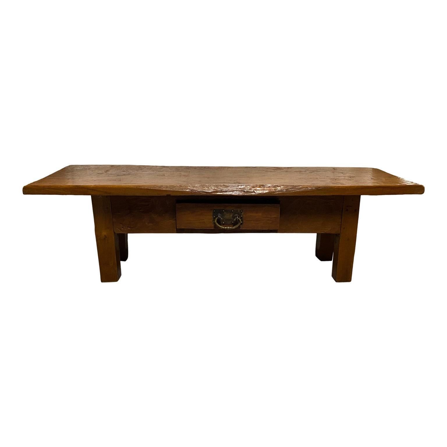 Antique 18Th Century Rustic Wood Coffee Table With Two Drawers For Sale ... regarding How a 30" Round Coffee Table Set Can Transform Your Living Space