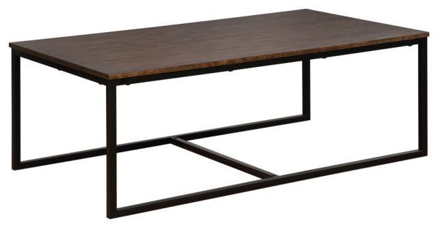 Arcadia Acacia Wood 54" Coffee Table, Antiqued Mocha - Industrial - Coffee Tables - By Bolton ... throughout Arcadia Acacia Wood Set Of 4 Round Wedge Tables, Antiqued Mocha