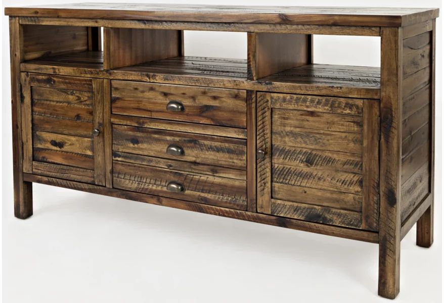 Artisan's Craft 60" Media Console Dakota Oak – Tiptopfurniture.com in Artisan's Craft Storage Console - Dakota Oak