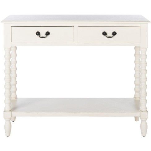 Athena 2 Drawer Console Table - Distressed White - Safavieh : Target for Athena 2 Drawer Console Table - Distrssed White