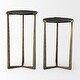 Atticus Black Wood And Antiqued Gold Metal Nesting Accent Tables (Set Of 2) - Bed Bath &amp;amp; Beyond ... within Integrating the Atticus Nesting Tables for a Touch of Elegance