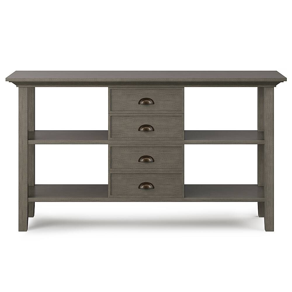 Best Buy: Simpli Home Redmond Solid Wood 54 Inch Wide Transitional Console Sofa Table In ... throughout 54&amp;quot; Espresso And Black Frame Console Table