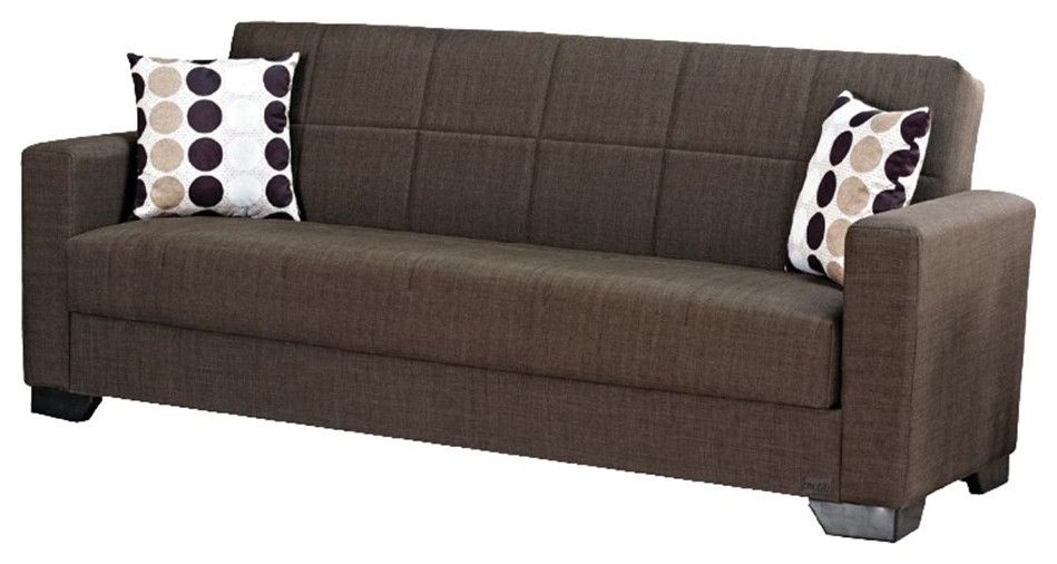 Beyan Signature Vermont 84" Fabric Convertible Sleeper Sofa In Brown ... in Beyan Signature Vermont 84" Faux Leather Convertible Sleeper Sofa In Black