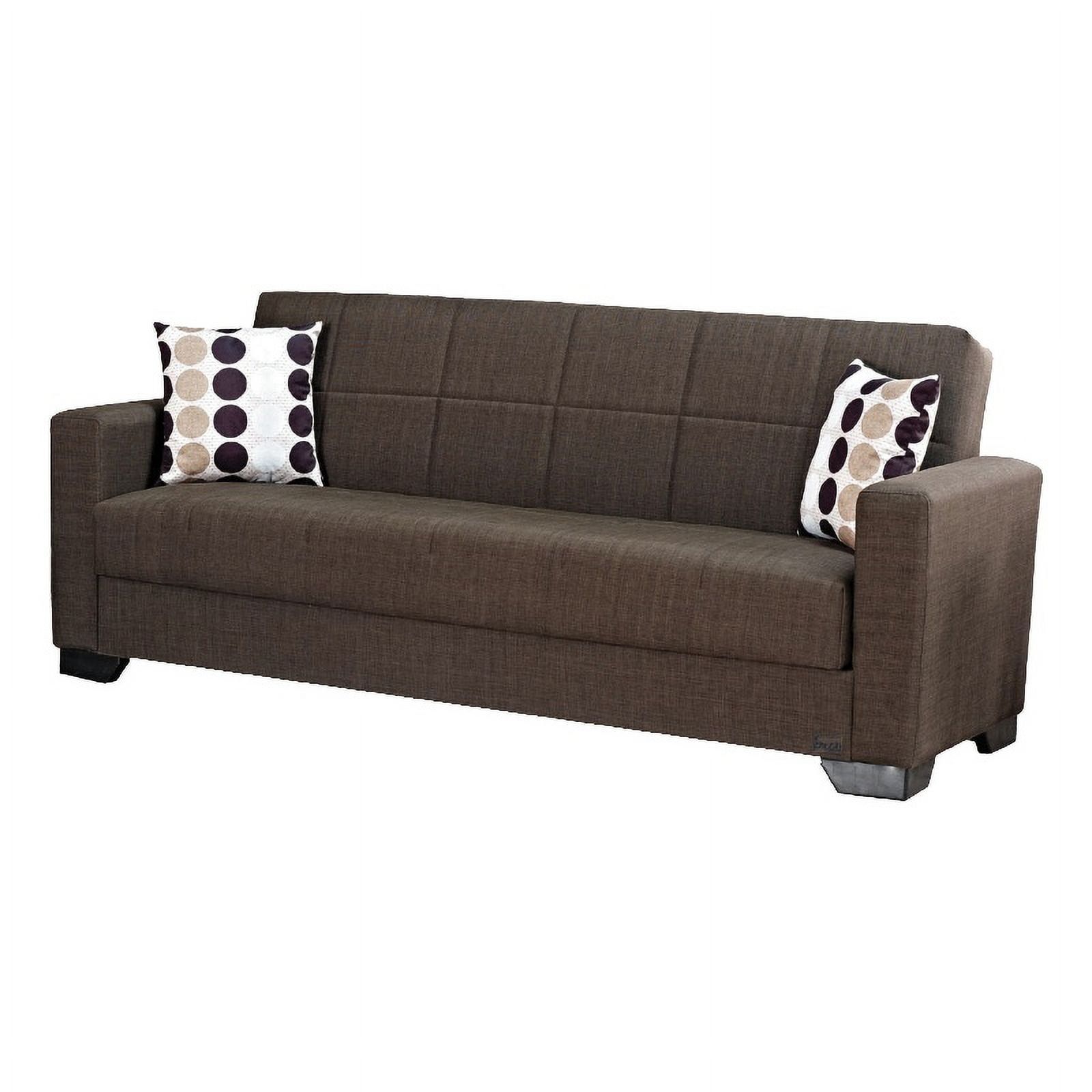 Beyan Signature Vermont 84" Fabric Convertible Sleeper Sofa In Brown - Walmart.com throughout Beyan Signature Vermont 84" Faux Leather Convertible Sleeper Sofa In Black