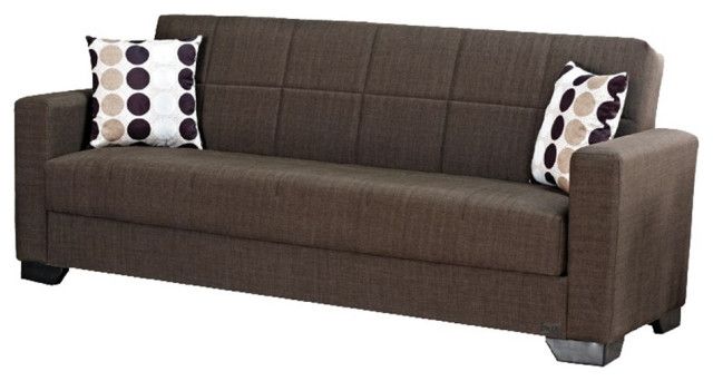Beyan Signature Vermont 84" Fabric Convertible Sleeper Sofa In Brown ... within Understanding Faux Leather Care for Your Black Beyan Signature Vermont Sofa