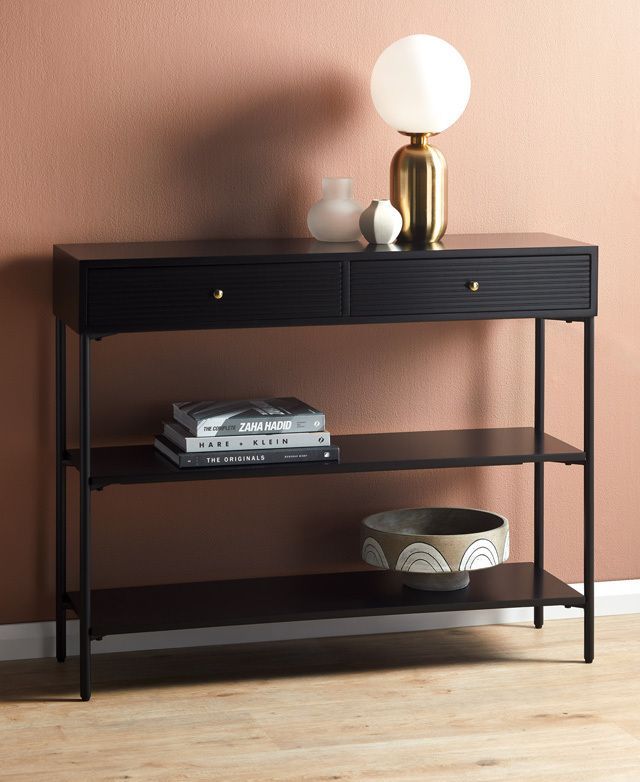 Black Immy Console Table | Console Table Hallway, Black Console Table, Console Table within Designing with the Aina Black Collection Console Table Practical Tips and Inspiration