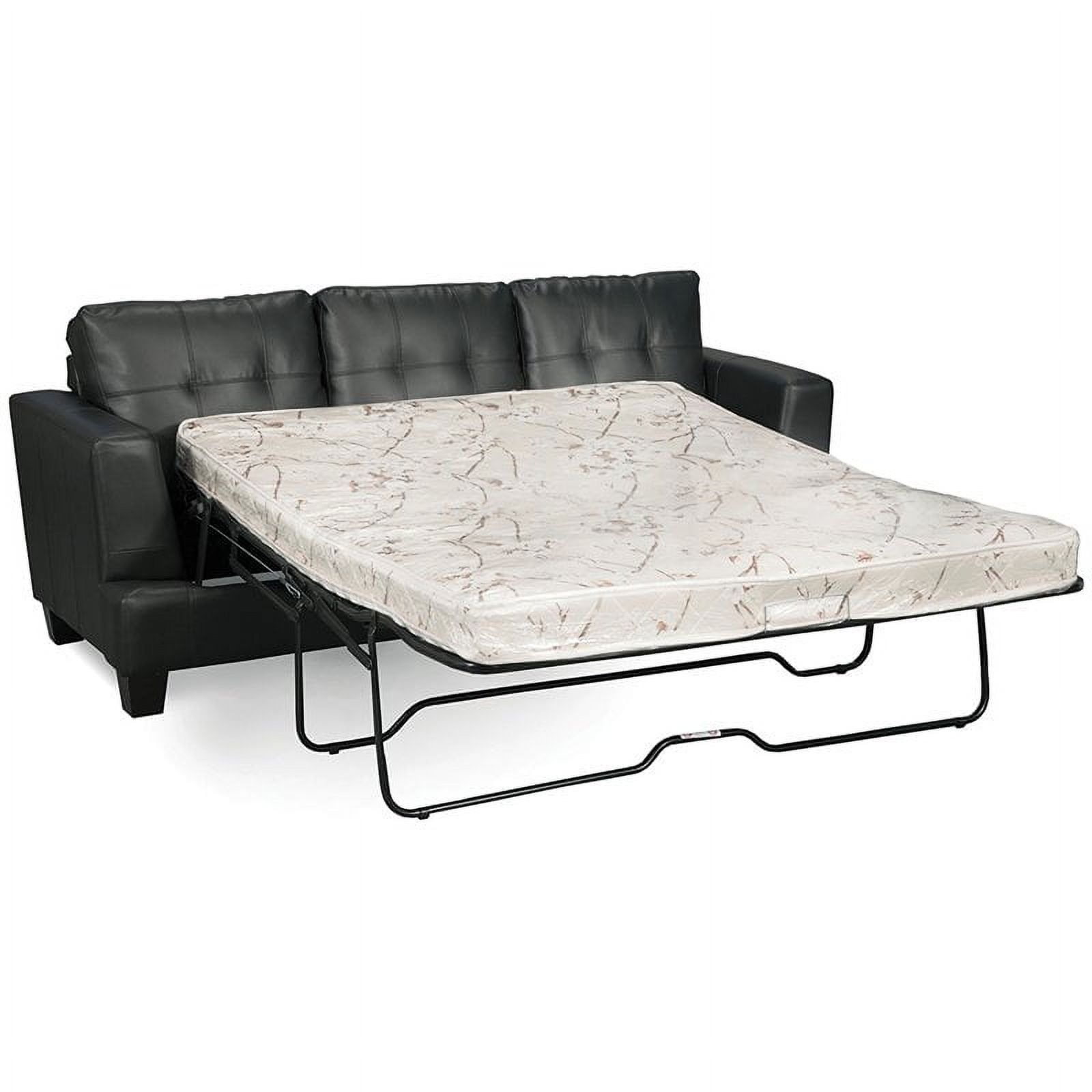 Bowery Hill Faux Leather Tufted Queen Sleeper Sofa In Black - Walmart.com with Bowery Hill Tufted Sleeper Sofa In Black