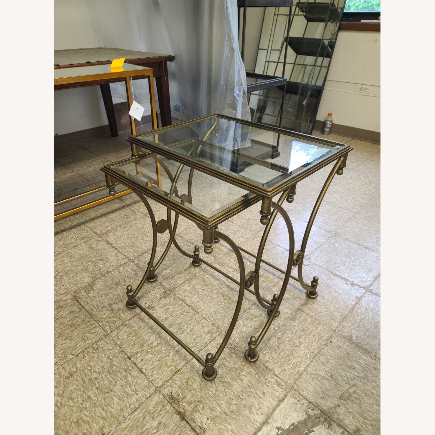 Butler Beverly Antique Gold Nesting Tables - Aptdeco with Beverly Nesting Tables, Antique Gold, Gold