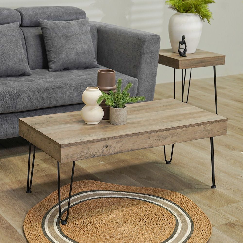 Buy Vidia Coffee Table + 2 End Tables - Set Of 3 - Oak/Black Online ... with regard to How the Maysville Black Table Set Enhances Your Home Decor