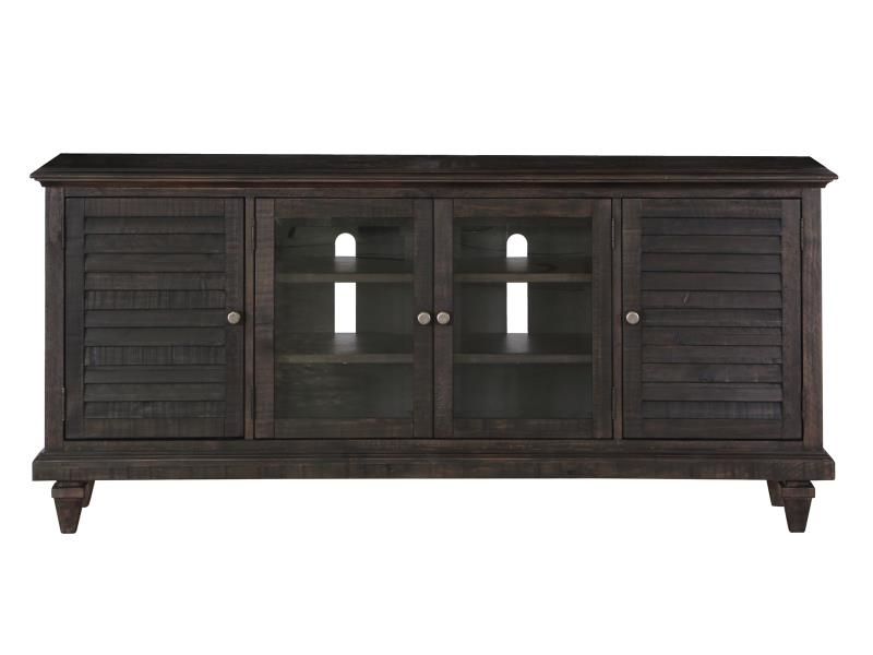 Calistoga Entertainment Center In Weathered Charcoal Finish By ... regarding Magnussen Garrett Console Table In Weathered Charcoal