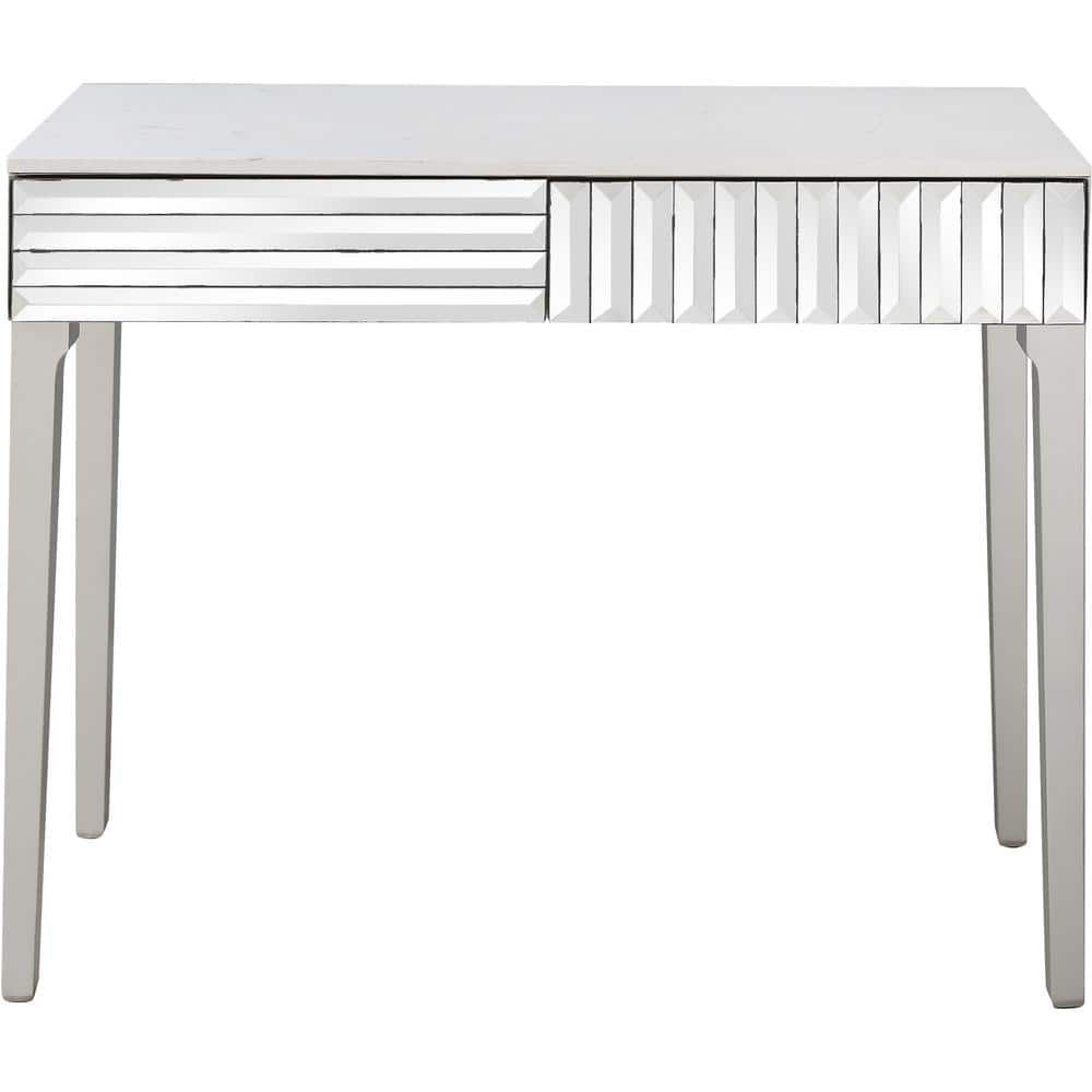 Camden Isle Carla 40 In. Silver Rectangle Mirrored Glass Console Table ... with regard to Elevate Your Entryway A Deep Dive into 40" Silver Mirrored Console Tables