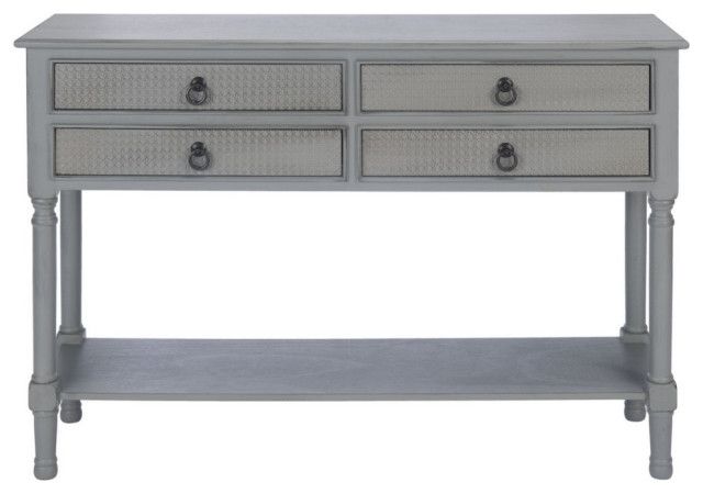 Carlie 4 Drawer Console Table Distressed Grey - French Country - Console Tables - By Virgil ... for Phebe 4 Drawer Console Table Distressed Greige