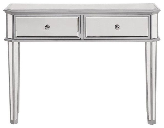 Chamberlan 40"X16"X30" 2-Drawer Rectangle Mirrored Console Table ... throughout Elevate Your Entryway A Deep Dive into 40" Silver Mirrored Console Tables