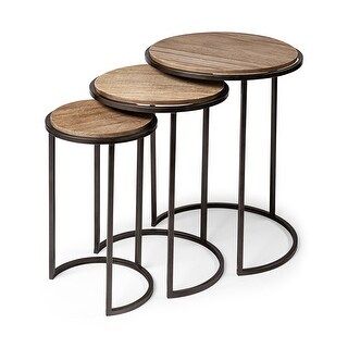 Chloe Light Brown Solid Wood Square Nesting Accent Tables (Set Of 2 ... pertaining to Alanna Light Brown Solid Wood Square Nesting Tables