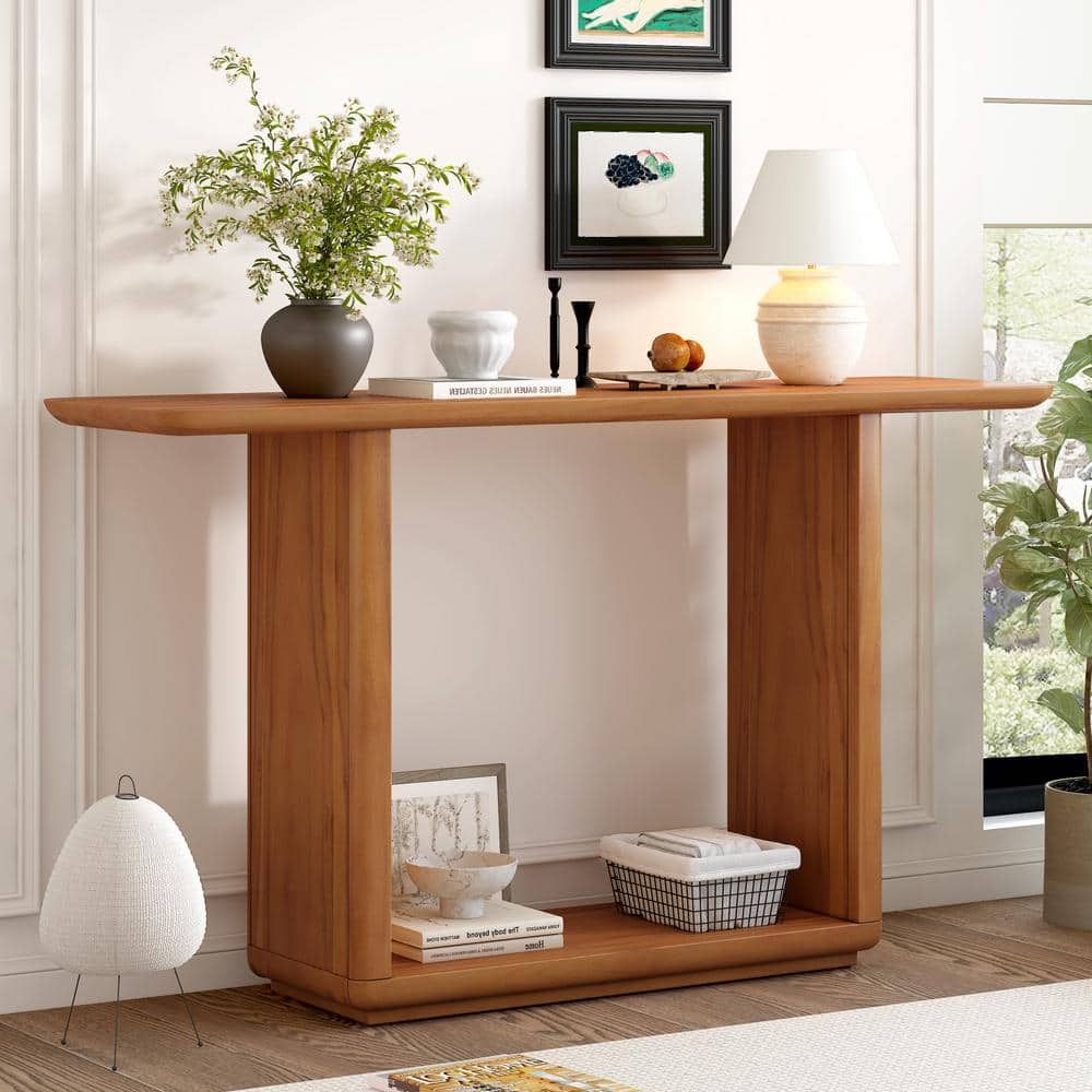 Christopher Knight Home Birchwood 59.8 In. Natural Rectangle Wood ... regarding Gdf Studio Wood Console Table With Curved Corners, U-Base, Black