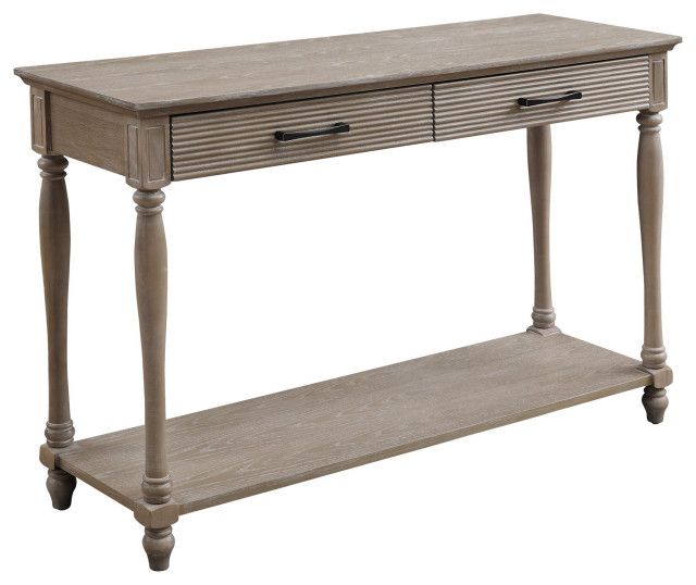 Classic Console Table, Carved Legs With Shelf & Patterned Drawers, Antique White - French ... intended for Styling Your Space with a Vintage White Console Table Two Drawers Open Shelf