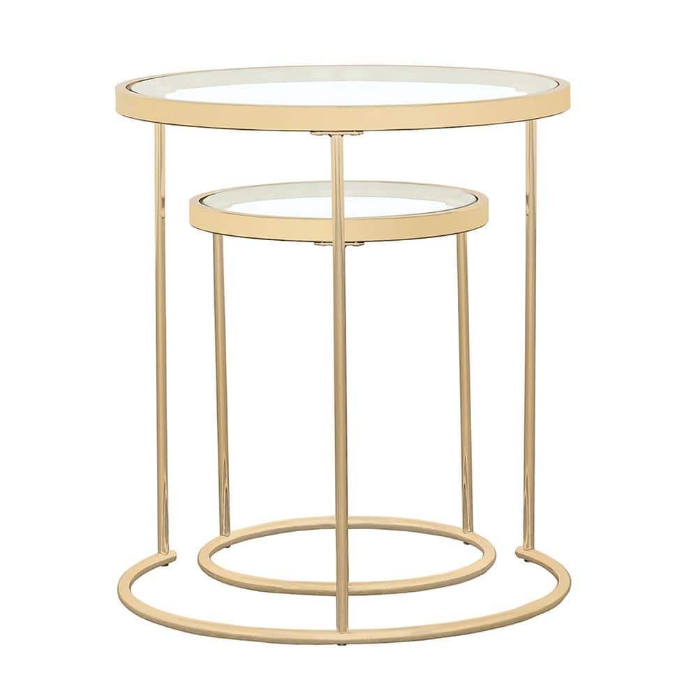 Coaster 2- Piece Gold And Clear Round Glass Nesting Coffee Table Set ... intended for Maximizing Your Space with the Versatile Andover Glass and Gold Tables