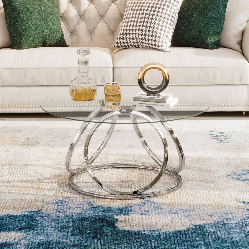 Coffee Table Silver | Foter regarding Petal Finished Iron Metal Coffee Table, Silver, 4 Piece