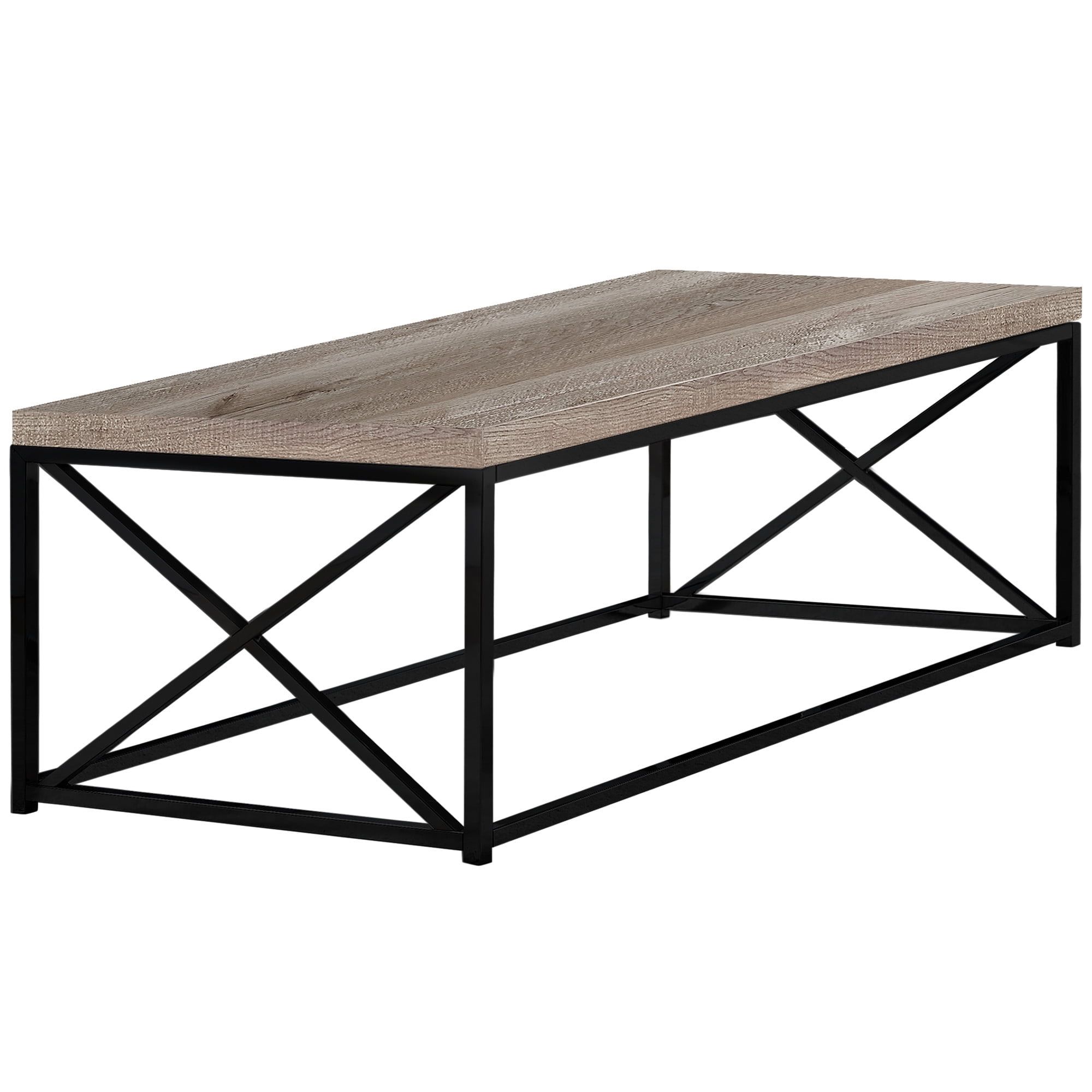 Coffee Table - Taupe Reclaimed Wood-Look / Black Metal - Walmart.com ... for Elevate Your Space The Charm of Taupe Reclaimed Wood and Black Metal Table Sets