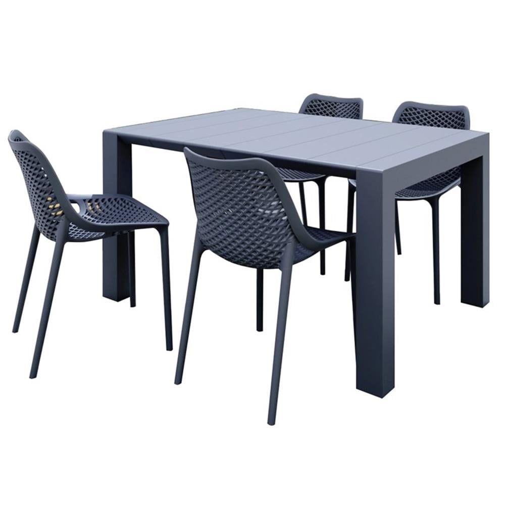 Compamia Air Extension 5 Piece Dining Set Dark Gray - Walmart.com within Style Inspiration for Your Compamia California Extendable 9-Piece Set