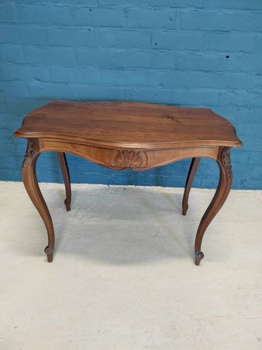 Console Table - Walnut - 19Th Century - Catawiki inside Cristiane Modern Contemporary Console Table, Walnut Effect