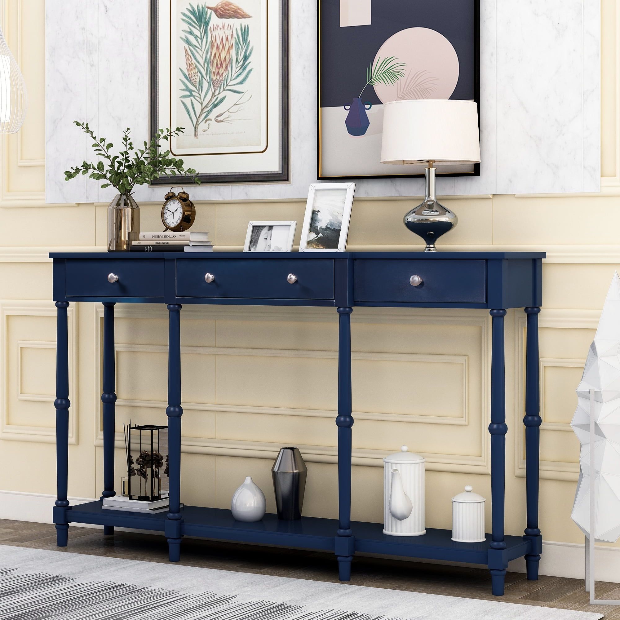 Console Table With Drawer, 58&amp;quot; Narrow Console Couch Sofa Table ... with regard to Console Table