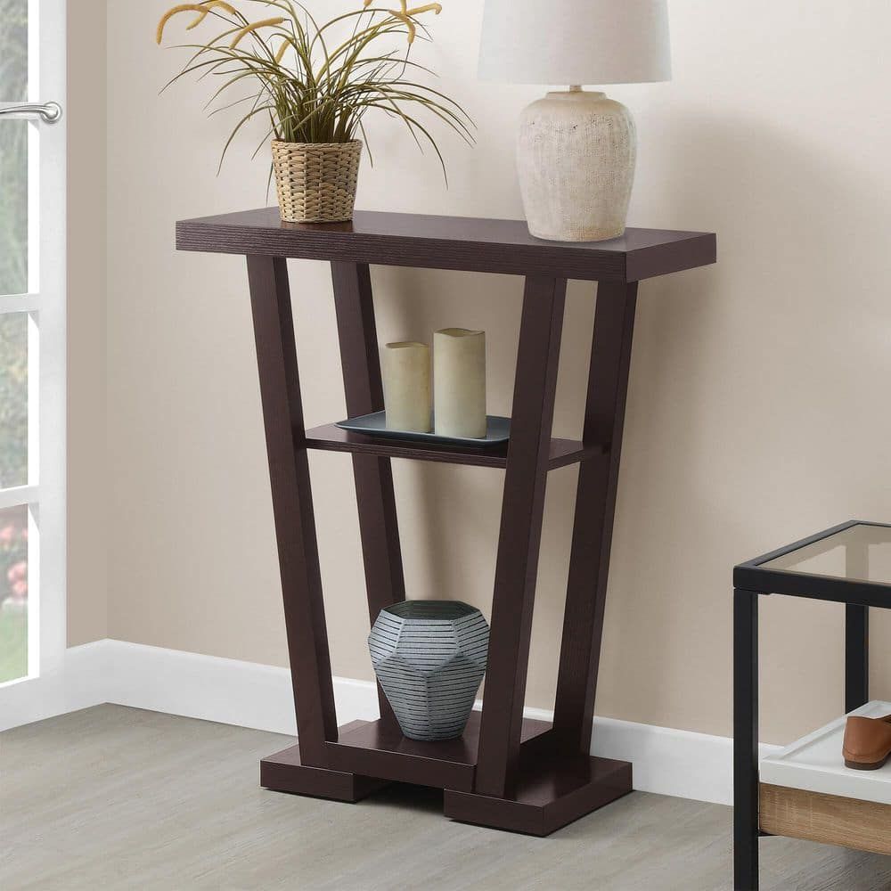 Convenience Concepts Newport 31.5 In. Espresso Standard Rectangle Wood ... pertaining to Convenience Concepts Newport Dorchester Console Table In Espresso Wood Finish
