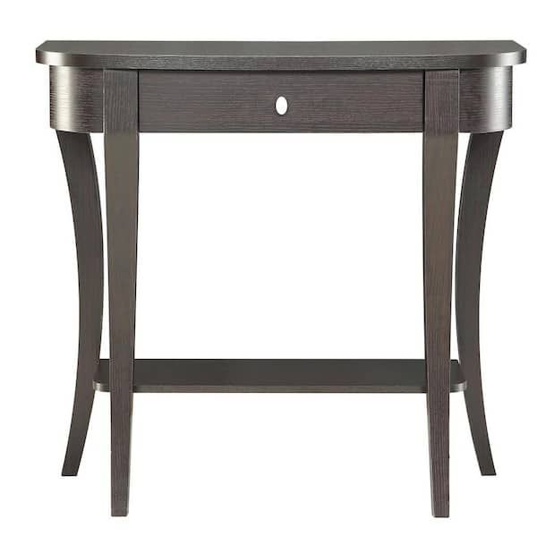 Convenience Concepts Newport 36 In. Espresso Standard Half Moon Wood ... with regard to Beyond the Look Understanding the Craftsmanship of the Newport Dorchester Console Table