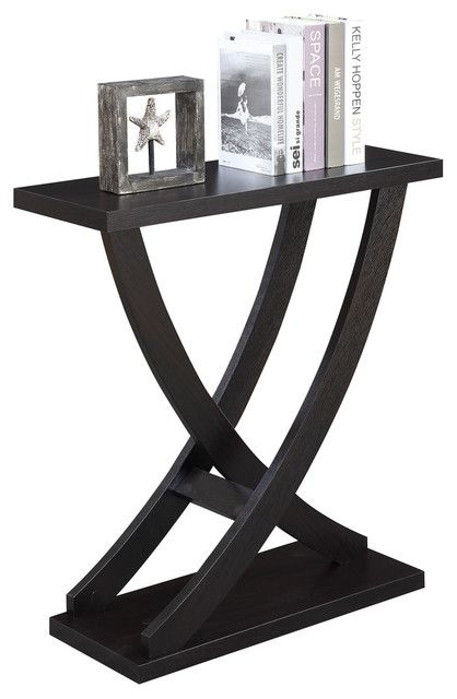 Convenience Concepts Newport Cross Step Console Table In Espresso Wood ... inside Convenience Concepts Newport Dorchester Console Table In Espresso Wood Finish