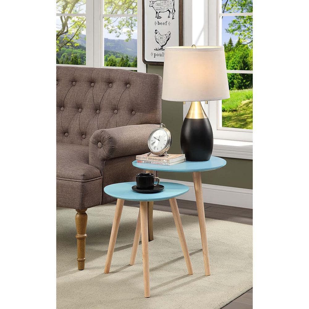 Convenience Concepts Oslo 19 In. Sea Foam And Light Oak Wood Nesting ... throughout Achieving a Cohesive Look with Oslo Java Finishing Touches