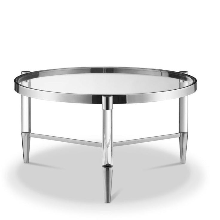 Corlia Silver Round Coffee Table | Round Glass Coffee Table, Silver ... throughout The Versatility of a 4-Piece Coffee Table Arrangement