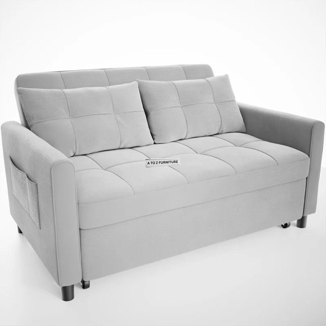 Cozy Convertible Sofa Bed 3-In-1 Loveseat Sleeper Sofa In Light Grey ... throughout Jide Sleeper Sofa, Gray
