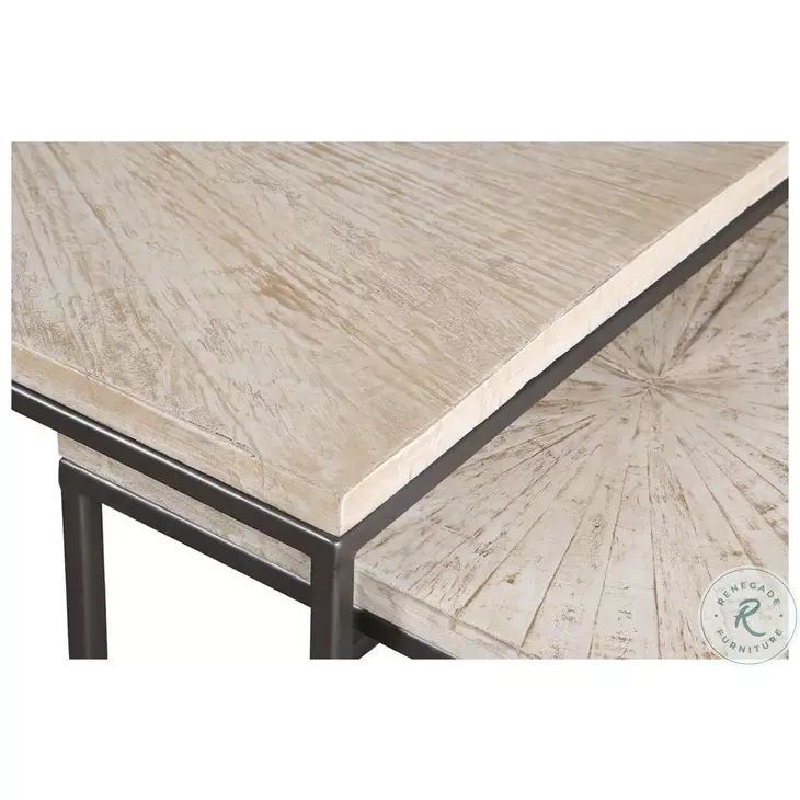 Crossings Monaco Weathered Blanc Rectangular Nesting Cocktail Table ... regarding How the Monaco Rectangular Nesting Table Enhances Living Room Functionality