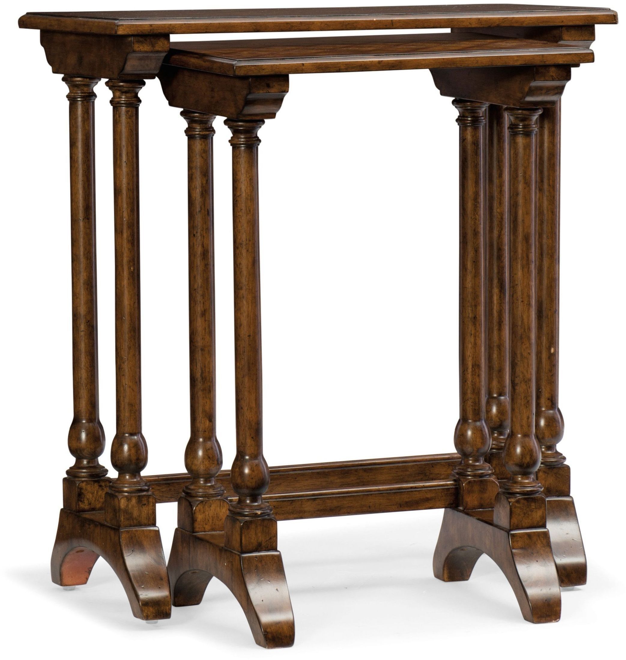 Dark Wood Nesting Tables From Hooker | Coleman Furniture pertaining to Lynda Nesting Tables, Dark Brown