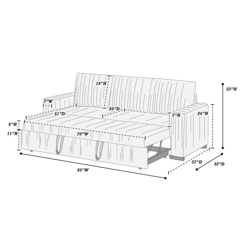 Ebern Designs Upholstered Convertible Sofa With Cushion Back In Ivory Finish | Wayfair intended for Choosing the Perfect Corduroy Sofa Your Guide to Convertible Options