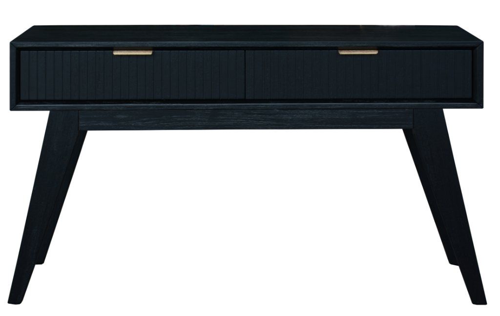 Ella 2 Drawer Console Table - Black - Moorabbin Home Furnishers pertaining to Behind the Scenes of the Larra 2 Drawer Console Table's Popularity