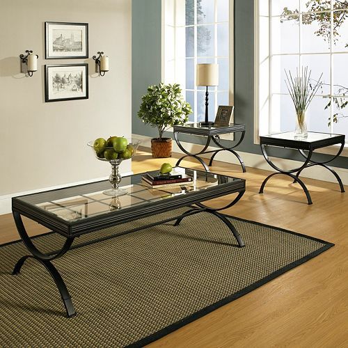 Emerson 3-Piece Coffee & End Table Set pertaining to Styling Tips for Your Emerson Nickel and Glass Table Set
